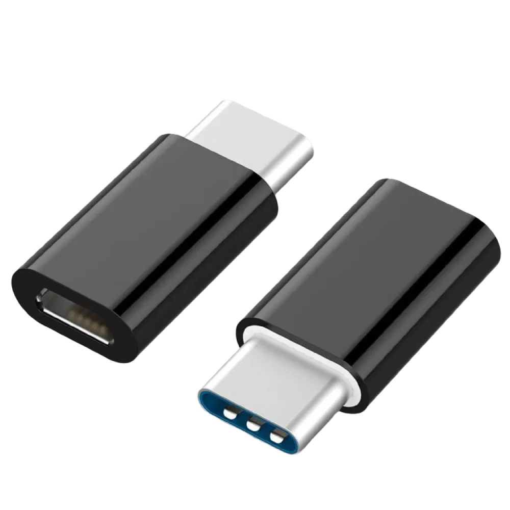Adaptor Cablexpert A-USB2-CMmF-01, micro-USB (F)/USB Type-C, 0,3m, Negru