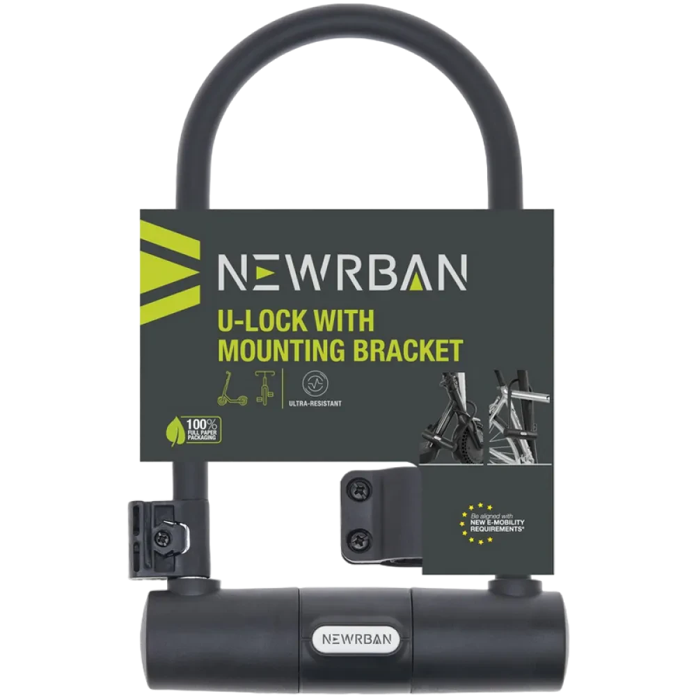 Lacăt Newrban U-lock with mounting bracket, Negru