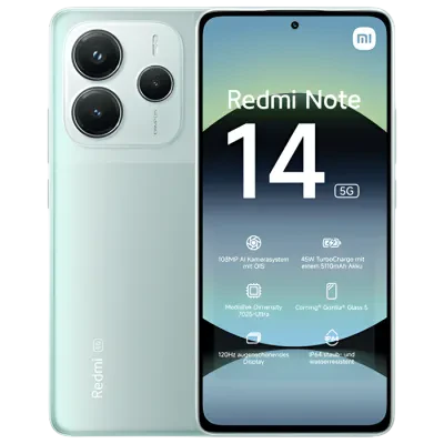 Смартфон Xiaomi Redmi Note 14 5G, 6Гб/128Гб, Кораллово-зеленый