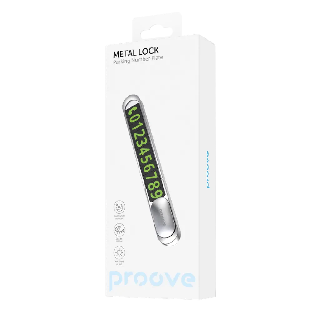 Cartela de parcare Proove Metal Lock, Argintiu