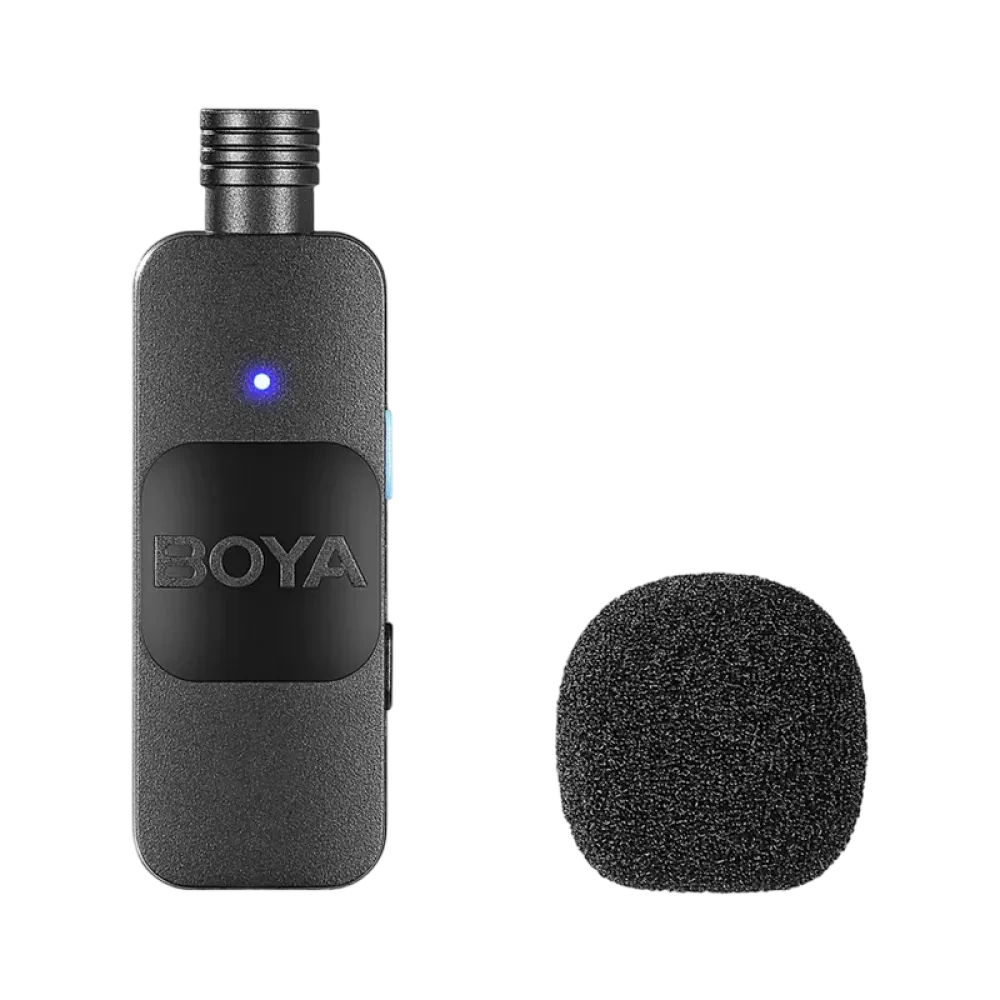 Microfon portabil pentru înregistrare vocală Boya BY-V20, Fără fir, Negru