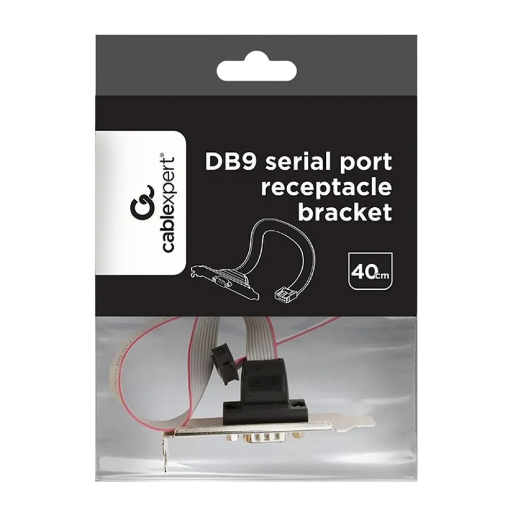 Receptacul pentru port serial DB9 pe suport Cablexpert CC-DB9ML-01, Auriu