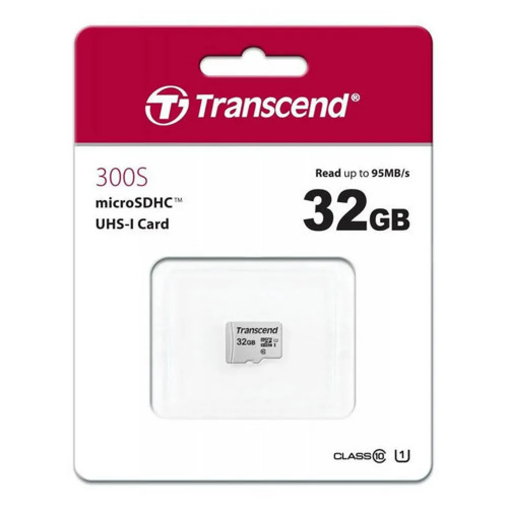 Карта памяти Transcend microSDHC Class 10, 32Гб (TS32GUSD300S)
