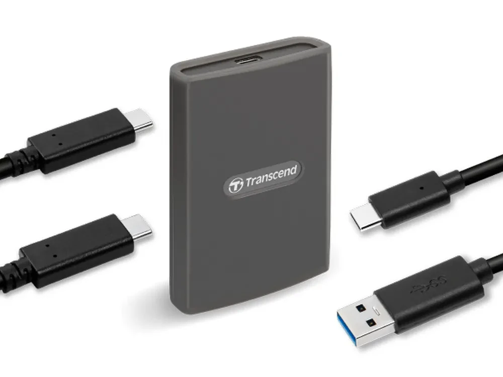 Кардридер Transcend TS-RDE2, USB Type-C, USB Type-A, Серый