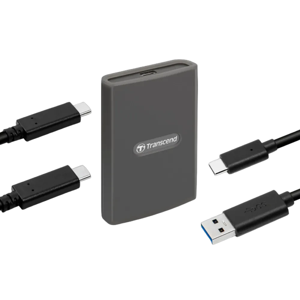 Кардридер Transcend TS-RDE2, USB Type-C, USB Type-A, Серый
