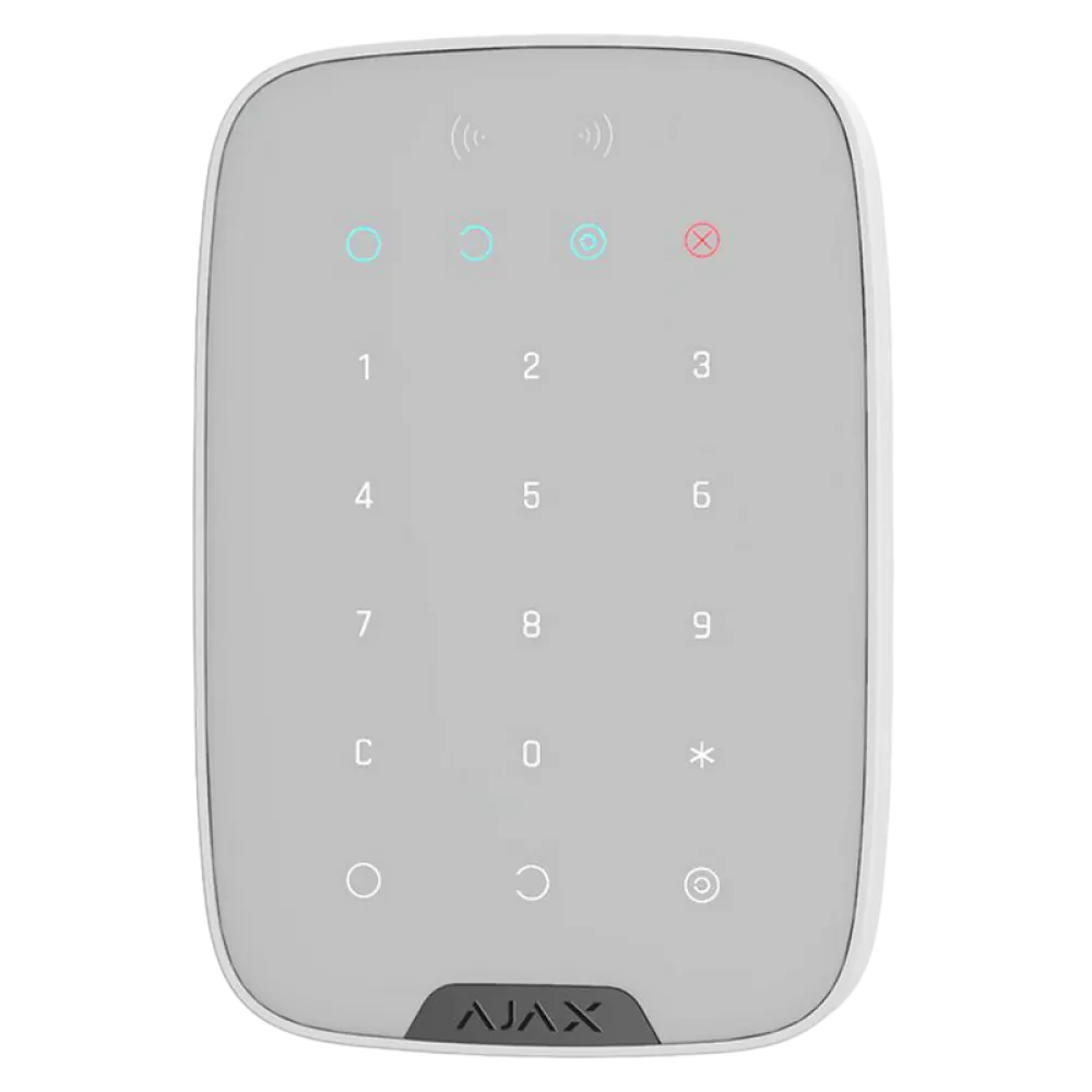 Tastatură tactilă fără fir Ajax KeyPad Plus, Alb