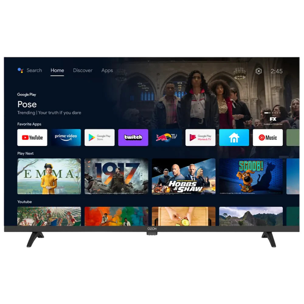 32" LED SMART TV OZON H32S6000R, 1366x768 HD, Android TV, Negru