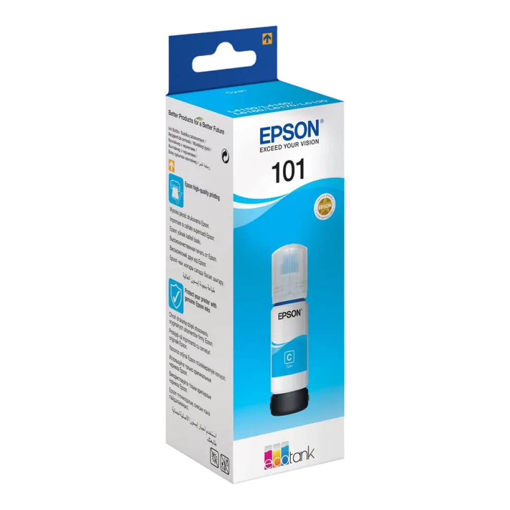 Контейнер с чернилами Epson 101 EcoTank, 70мл, Голубой