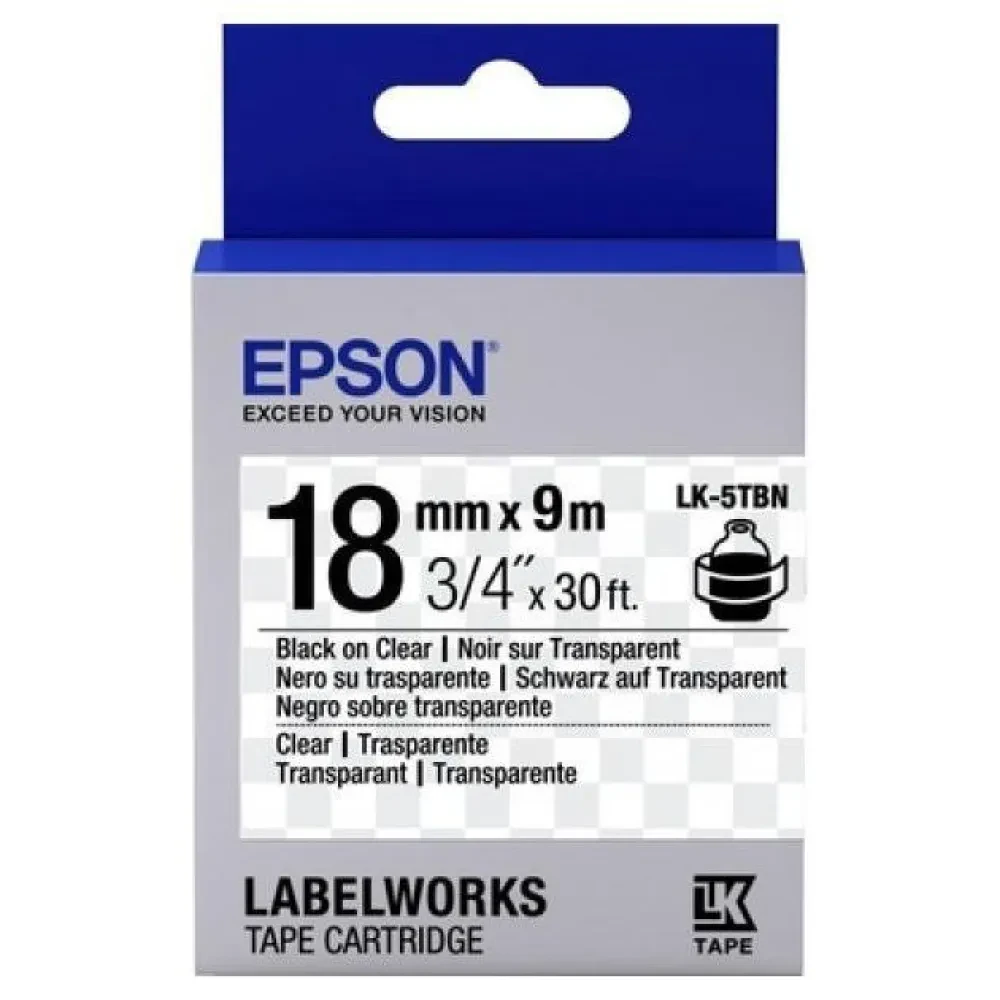 Картридж с лентой Epson LK-5TBN, 18мм x 9м