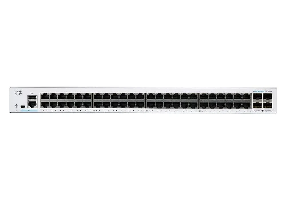 Switch de rețea Cisco CBS250-48T, 48x 10/100/1000 Mbps, 4x SFP