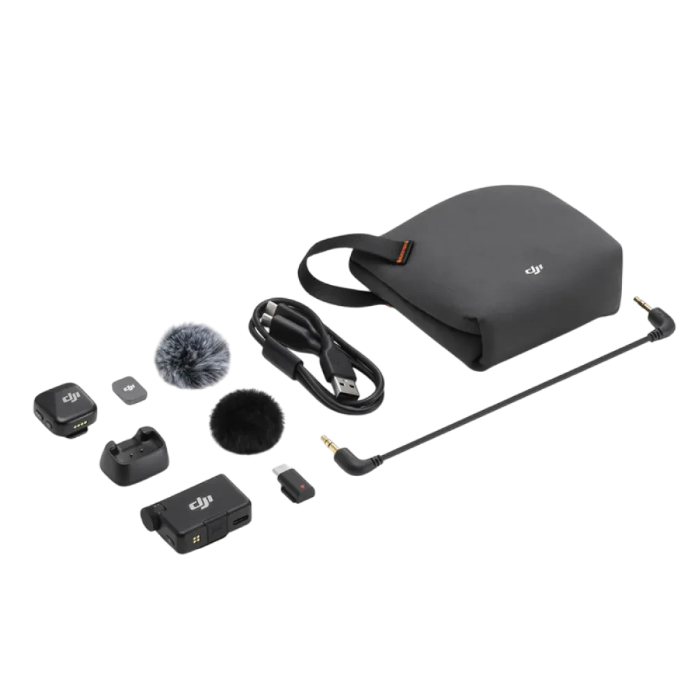 Microfon portabil pentru înregistrare vocală DJI Mic Mini (1 TX + 1 RX), Fără fir, Negru