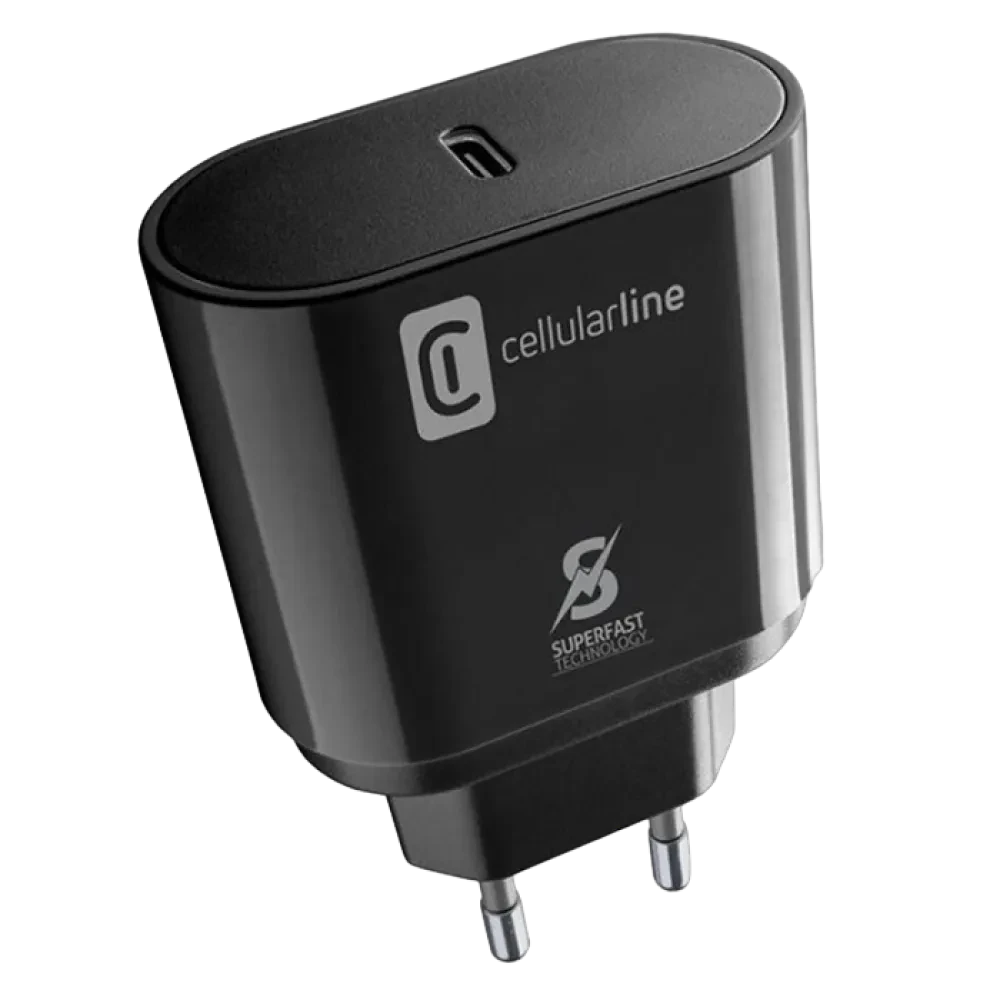 Încărcător Cellularline USB-C Charger 25W, Negru