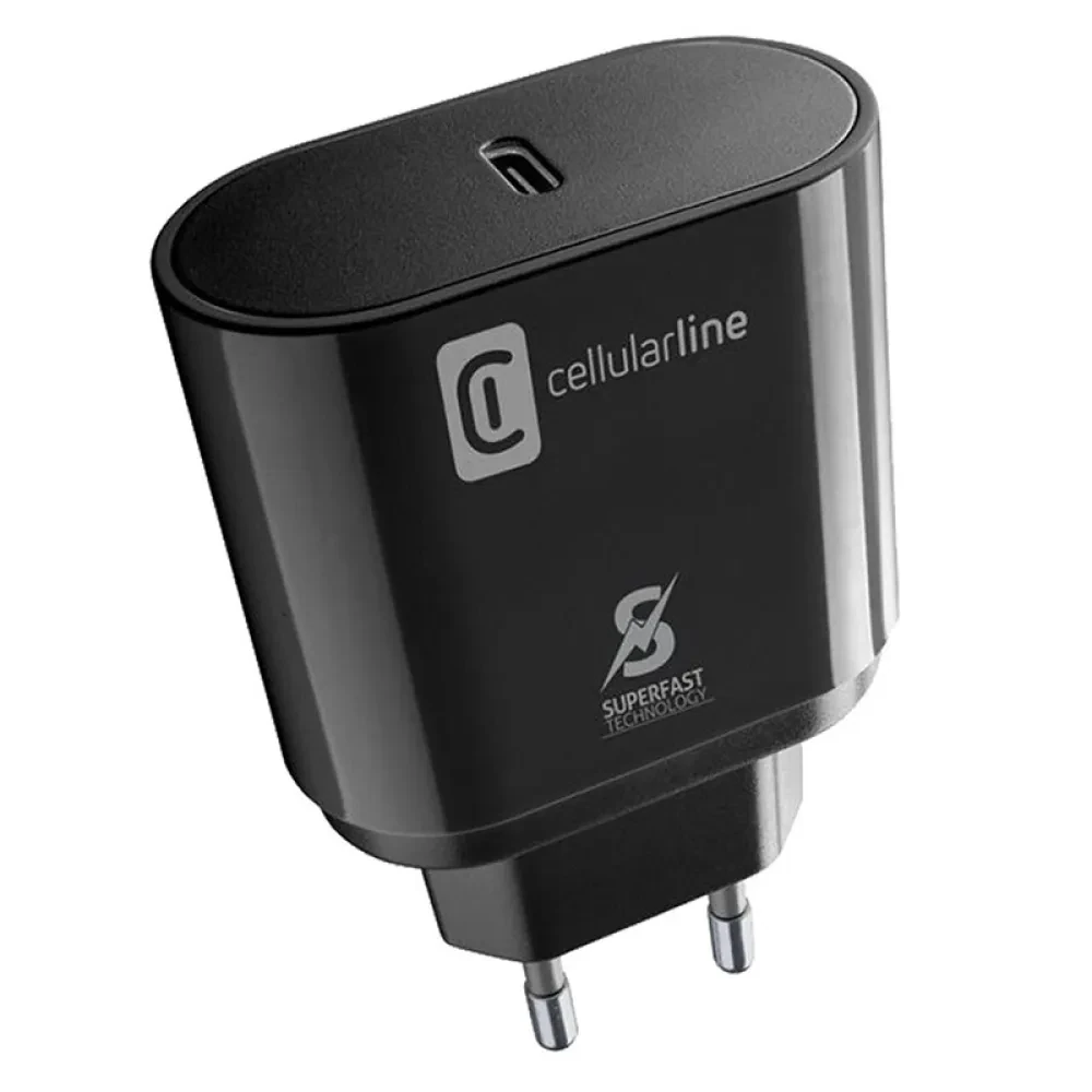 Încărcător Cellularline USB-C Charger 25W, Negru