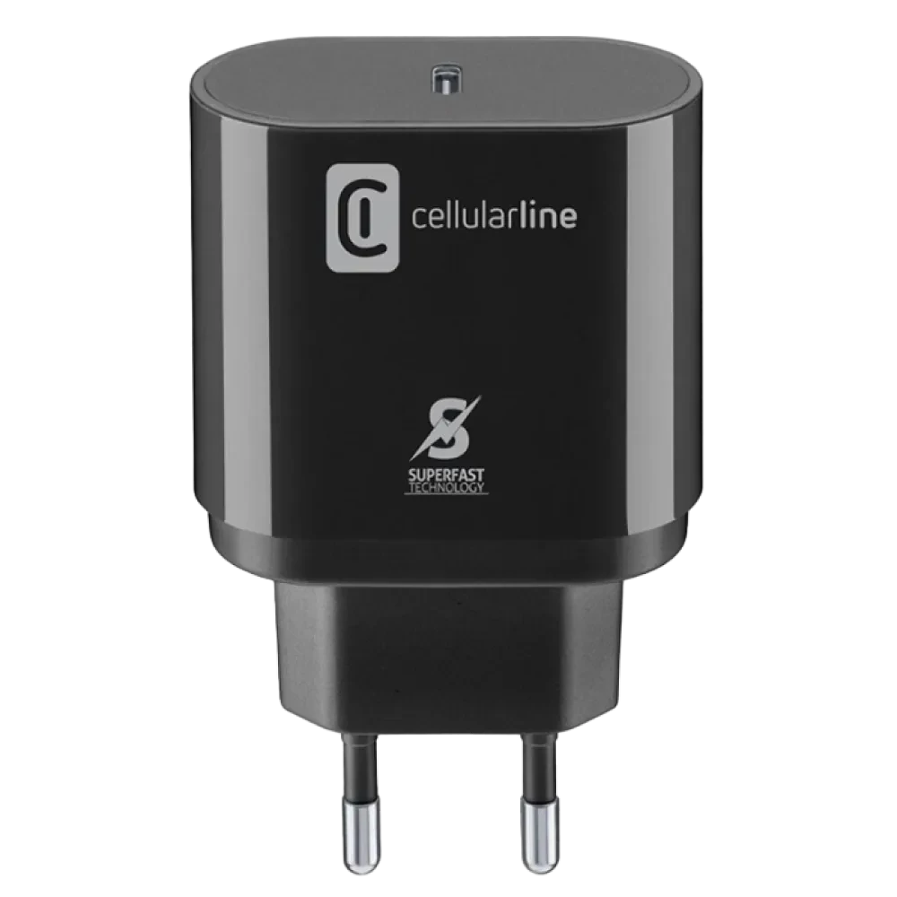 Încărcător Cellularline USB-C Charger 25W, Negru