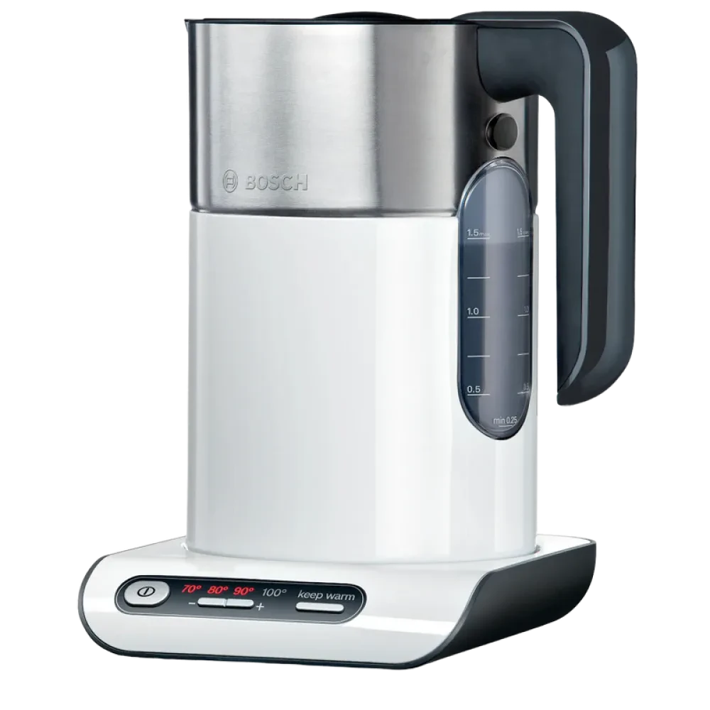Fierbător electric Bosch Styline TWK8611P, White Inox