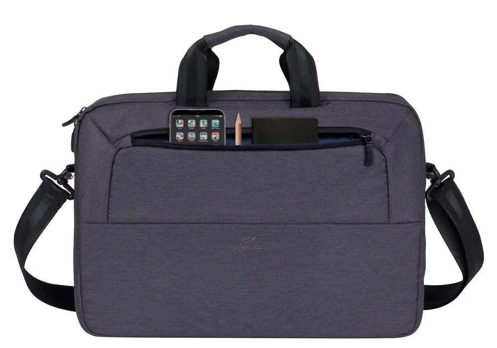 Geantă pentru Laptop Rivacase Suzuka, 15.6", Poliester, Negru