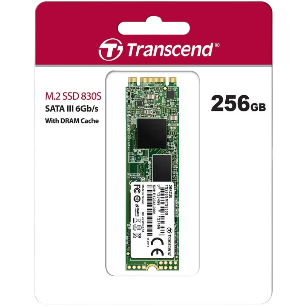 Накопитель SSD Transcend 830S, 256Гб, TS256GMTS830S