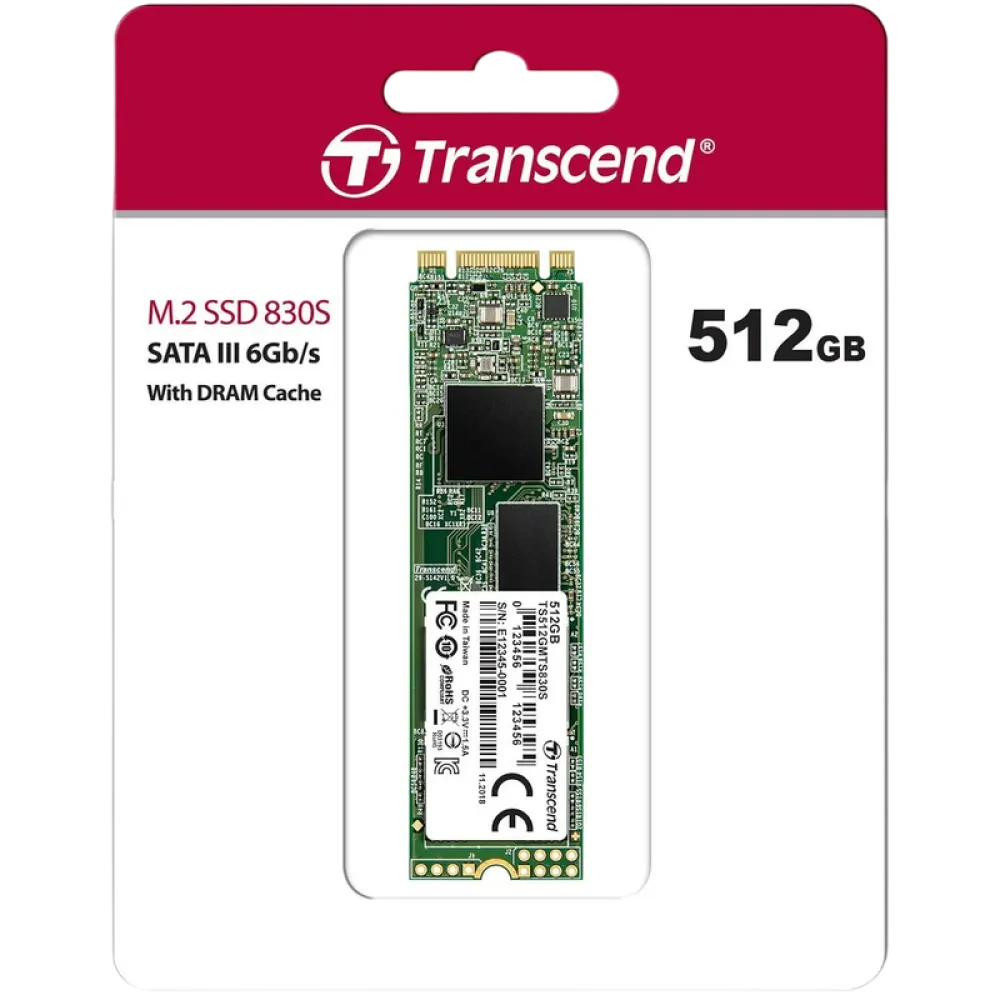 Накопитель SSD Transcend 830S, 512Гб, TS512GMTS830S