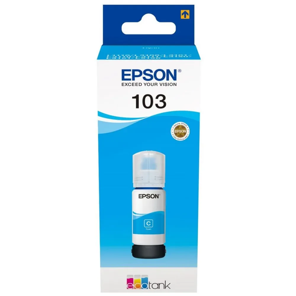 Контейнер с чернилами Epson 103 EcoTank, 65мл, Голубой