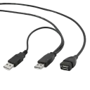 Cablu de comunicație Cablexpert CCP-USB22-AMAF-3, 2AM/AF/USB Type-A (F), 0,9m, Negru