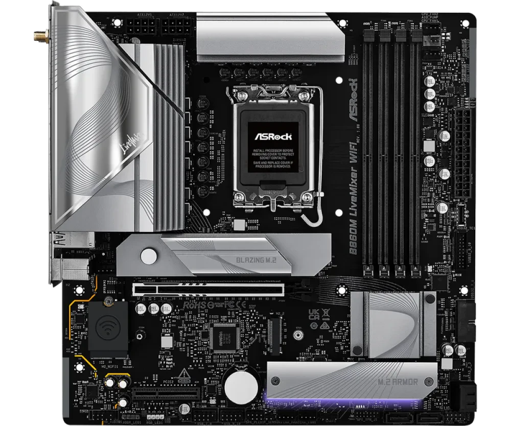 Материнская плата ASRock B860M LiveMixer WiFi, LGA1851, Intel B860, Micro-ATX
