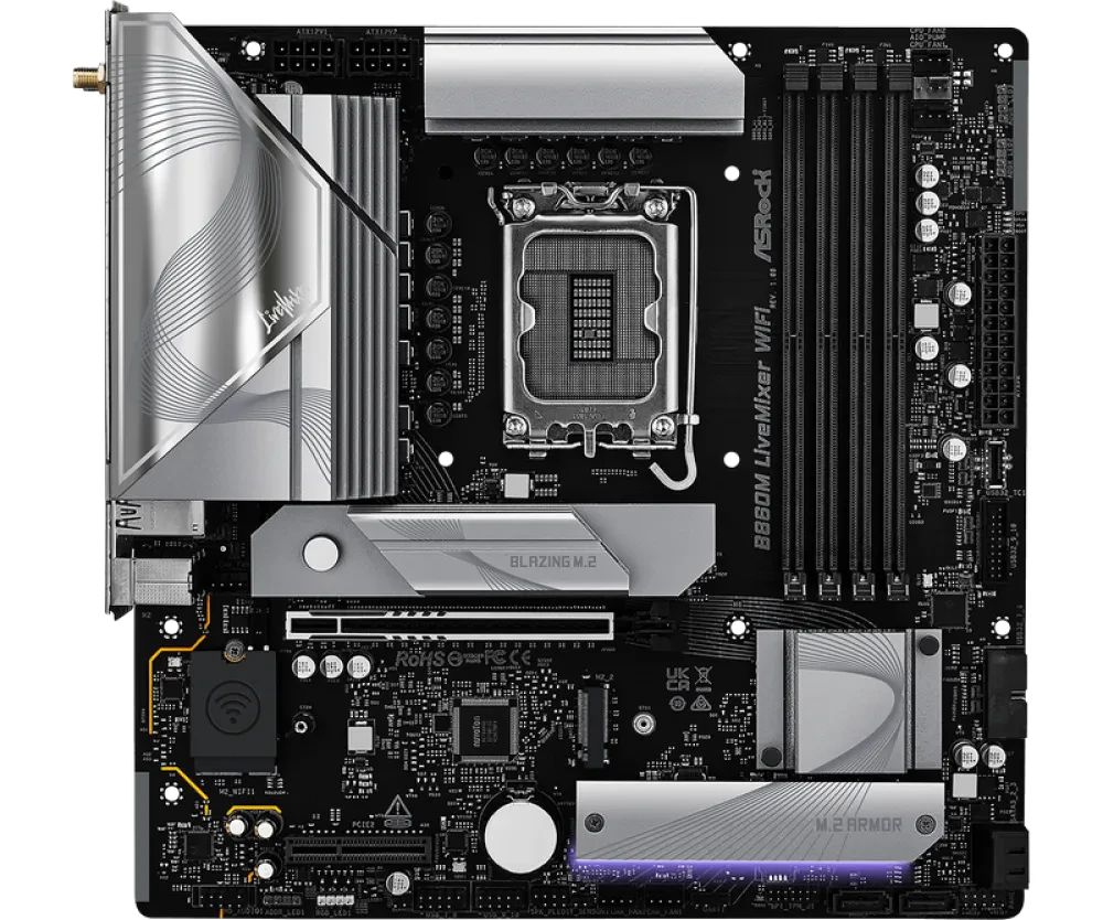 Материнская плата ASRock B860M LiveMixer WiFi, LGA1851, Intel B860, Micro-ATX