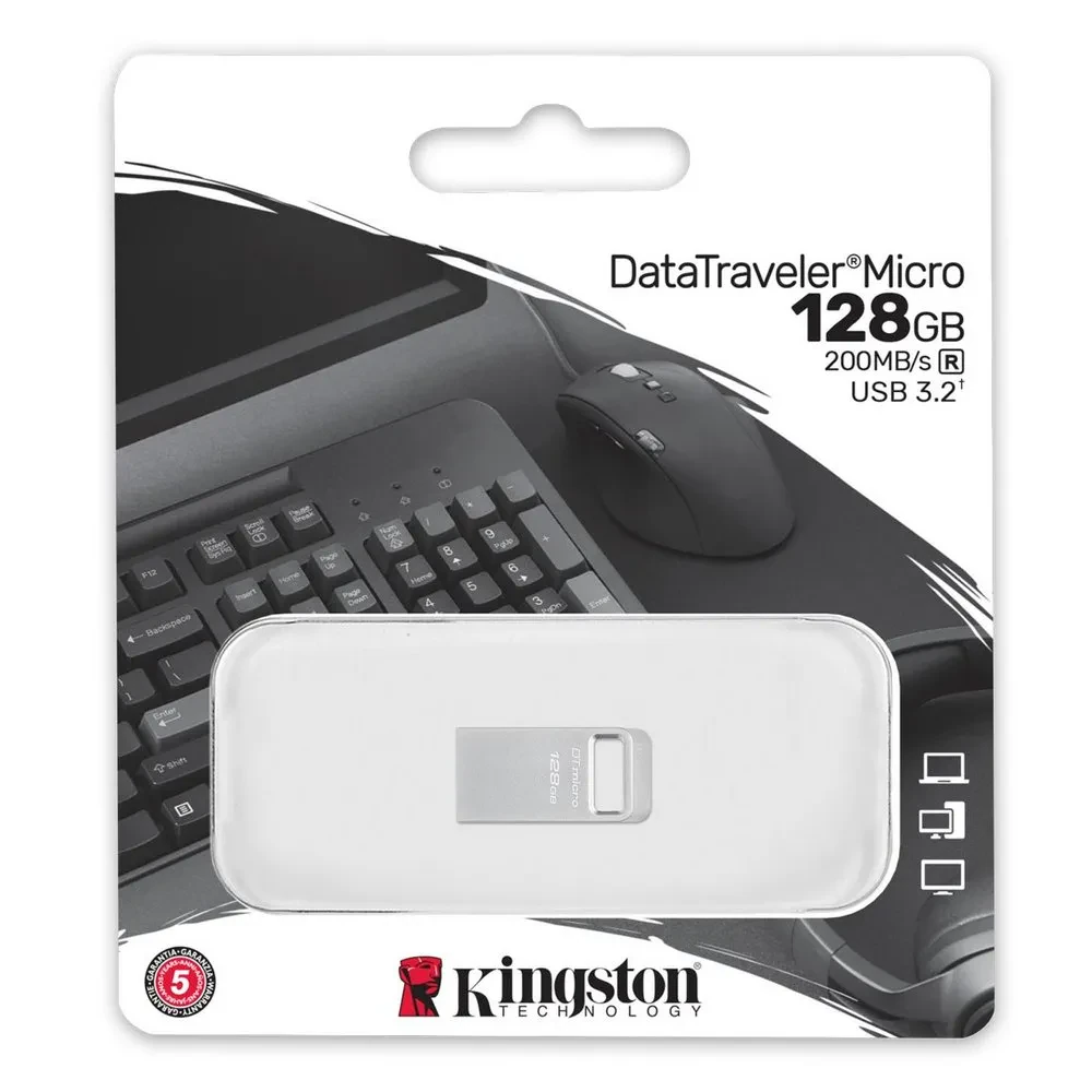 Memorie USB Kingston DataTraveler Micro, 128GB, Argintiu