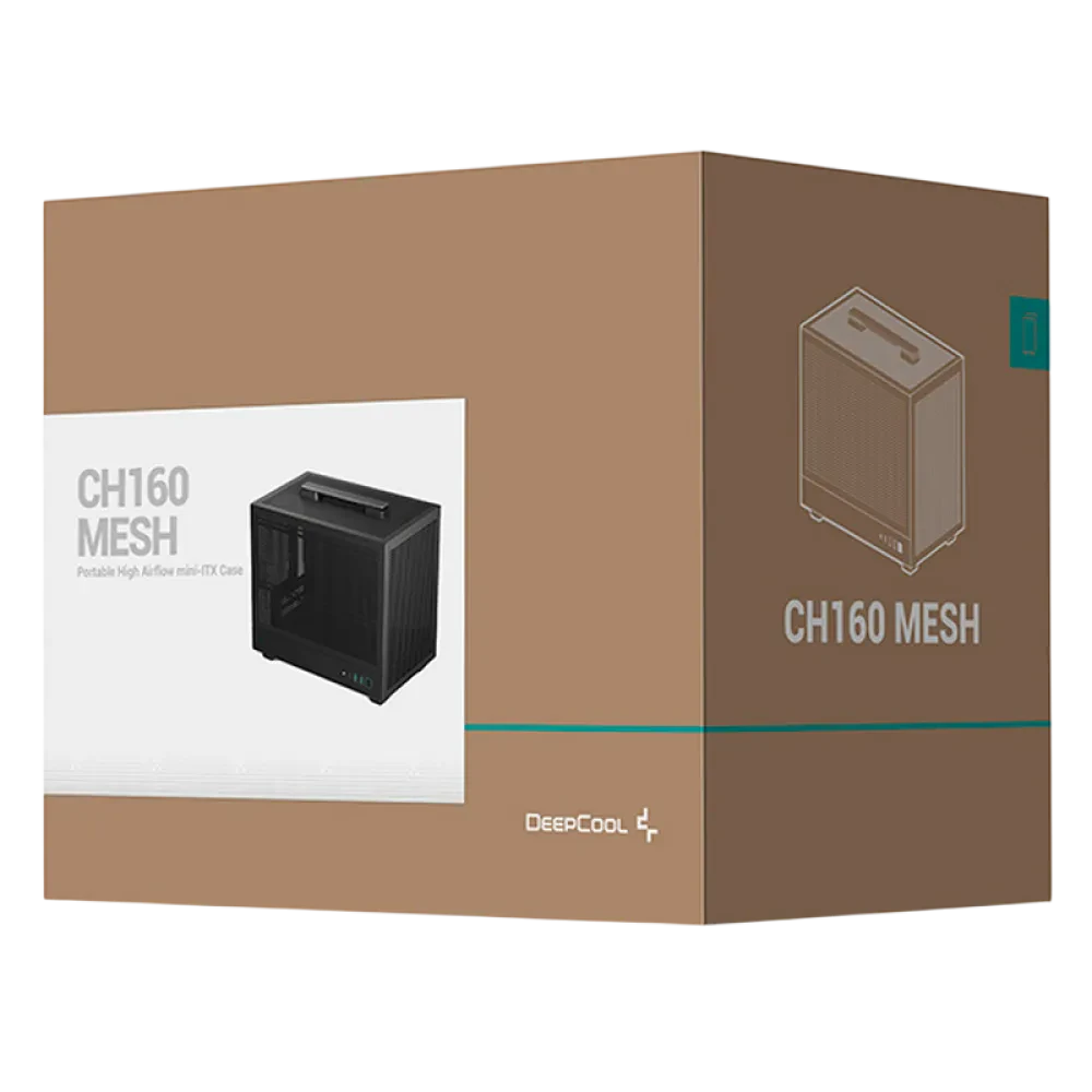 Carcasă PC Deepcool CH160, Mini-ITX, Fără PSU, Negru