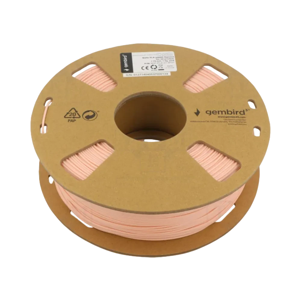 Filament pentru imprimantă 3D Gembird 3DP-PLA-01-MTP, PLA, Roz Mată, 1.75 mm, 1kg