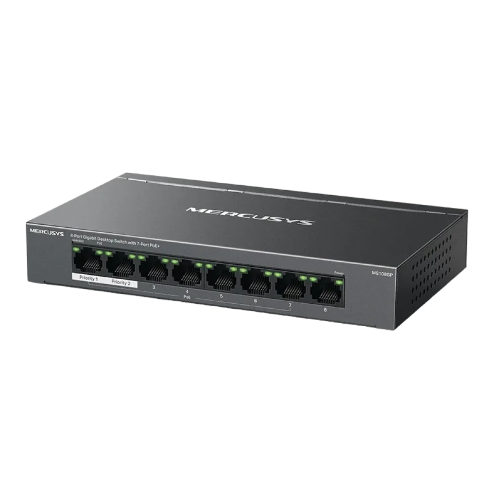 PoE коммутатор MERCUSYS MS108GP, 7x PoE+