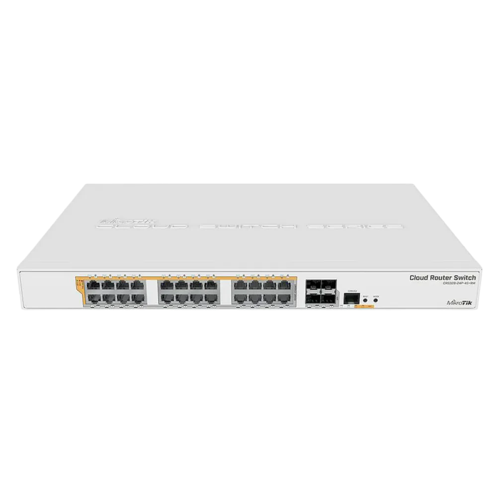 Comutator MikroTik PoE CRS328-24P-4S+RM, Alb