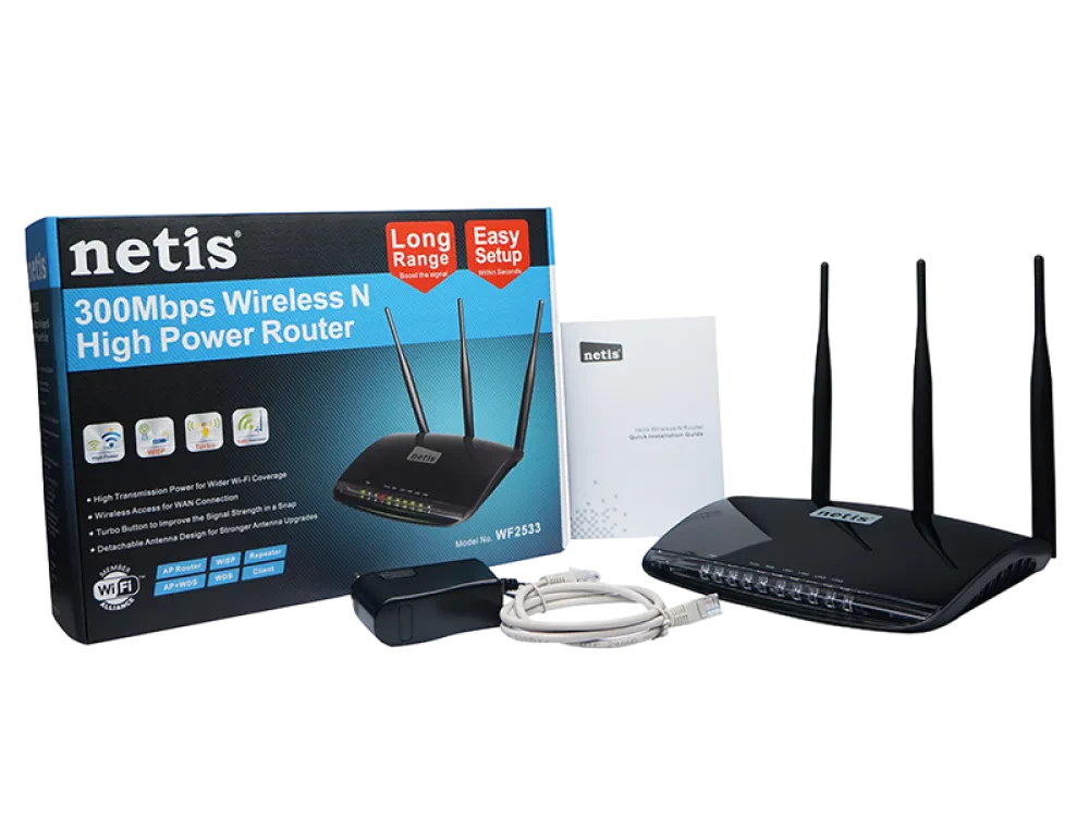 Router fără fir Netis WF2533, Negru