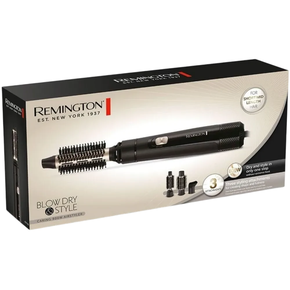 Uscător de păr-perie Remington AS7300, 800W, Negru
