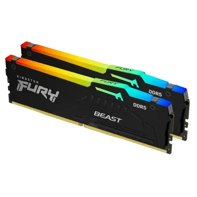 Оперативная память Kingston FURY Beast RGB, DDR5 SDRAM, 6400 МГц, 32 ГБ, KF564C32BBEAK2-32