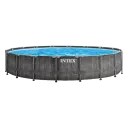 Piscină cu cadru metalic Intex GreyWood Premium, 24311L, Gri închis, 26744