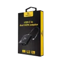 Cablu Video Cablexpert A-CM-HDMIF2-01, USB 3.1 Type-C (F) - 2 x HDMI (F), 0.15 m, Negru