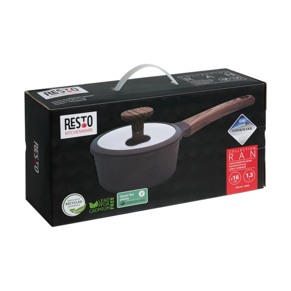 Căuș RESTO 93900, 1,3L, 16cm, Negru