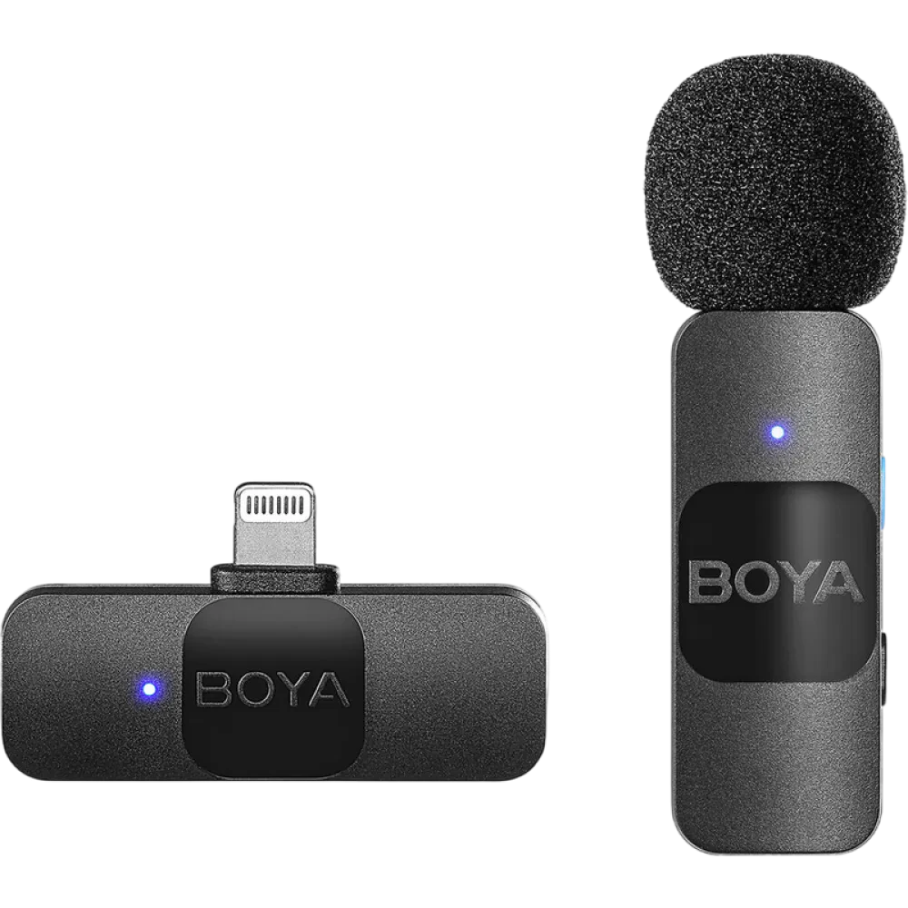 Портативный записывающий микрофон Boya BY-V1, Беспроводной, Черный