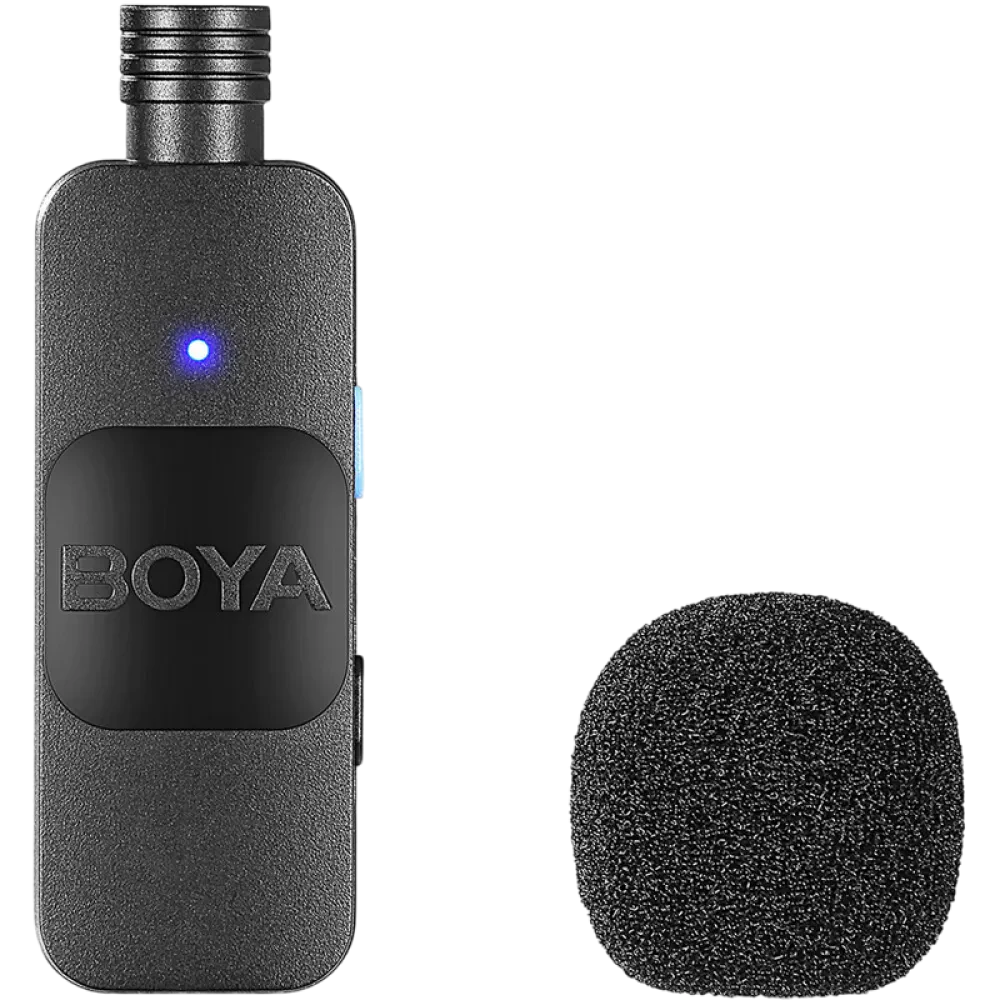 Портативный записывающий микрофон Boya BY-V1, Беспроводной, Черный