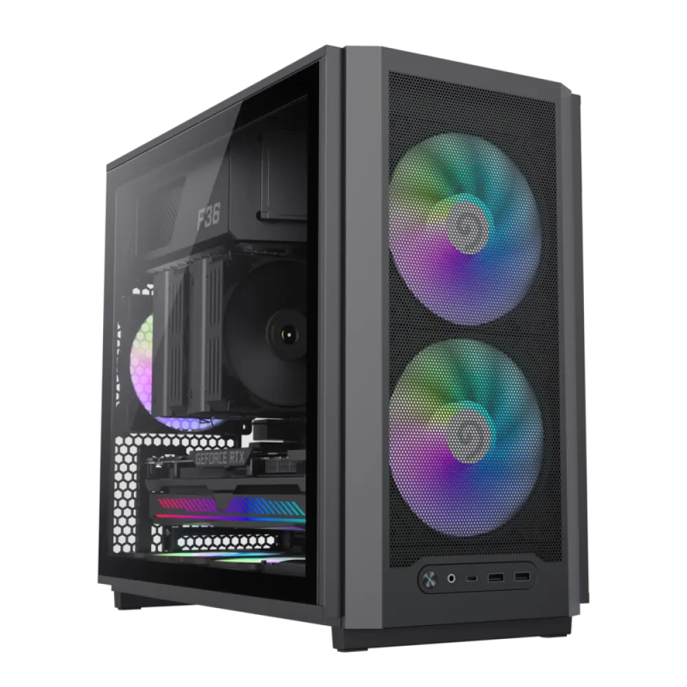 Carcasă PC Gamemax F36 BK, Mini-Tower, Fără PSU, Negru