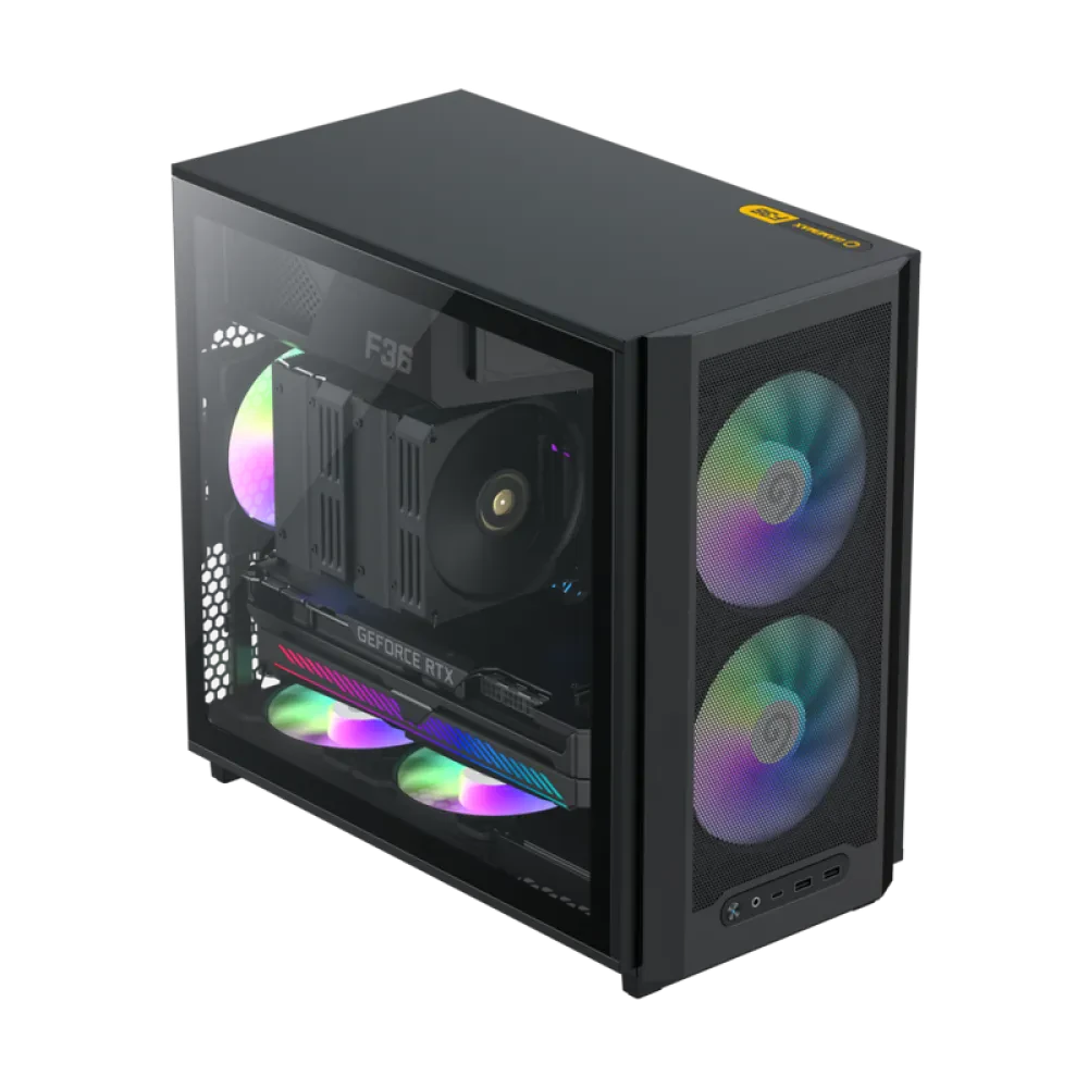 Carcasă PC Gamemax F36 BK, Mini-Tower, Fără PSU, Negru