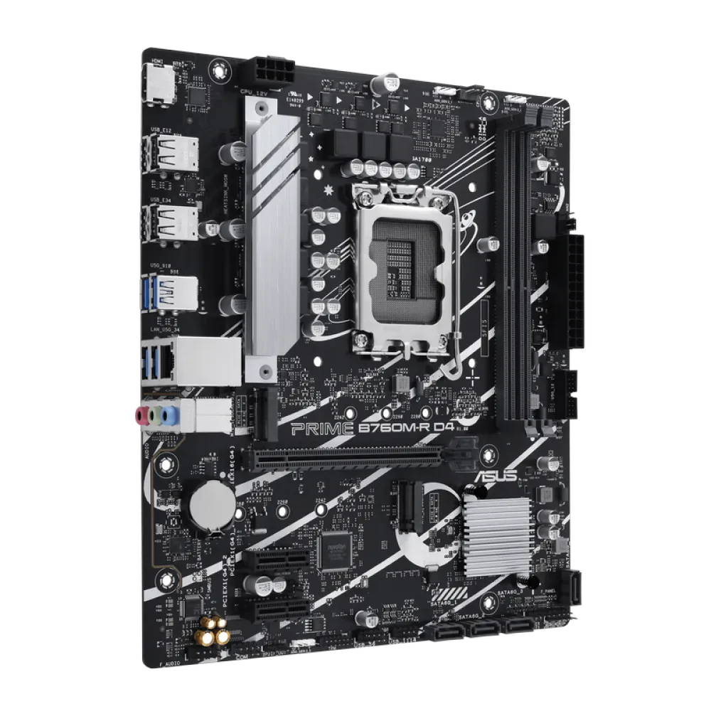 Материнская плата ASUS PRIME B760M-R D4, LGA1700, Intel B760, Micro-ATX
