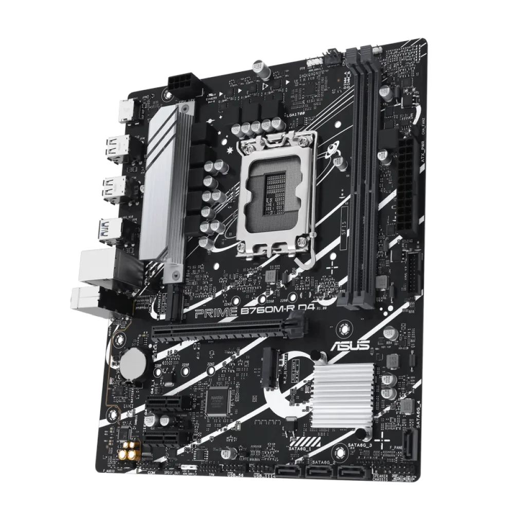 Материнская плата ASUS PRIME B760M-R D4, LGA1700, Intel B760, Micro-ATX
