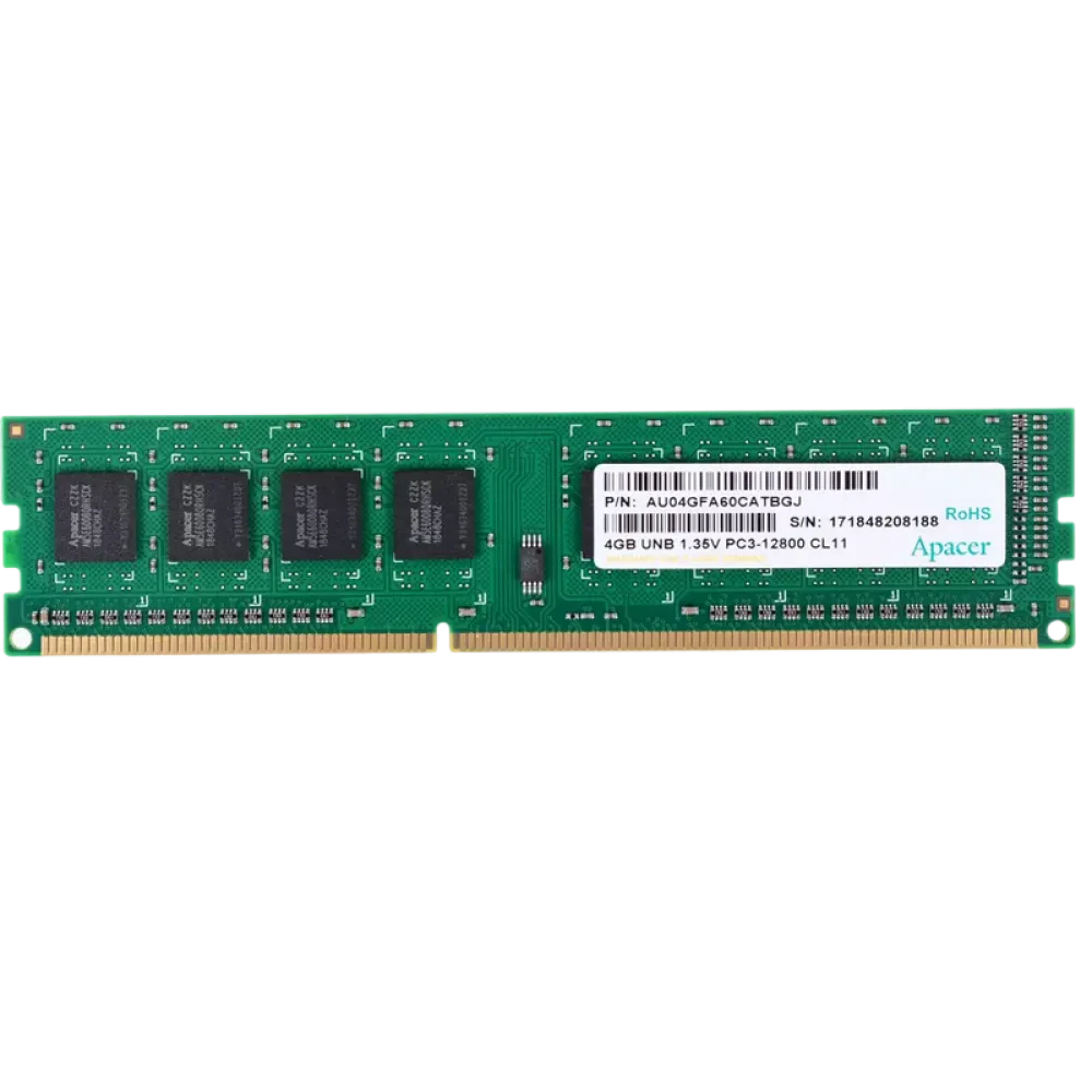 Оперативная память Apacer AU04GFA60CATBGJ, DDR3 SDRAM, 1600 МГц, 4Гб