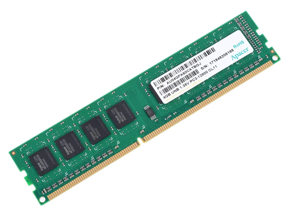 Оперативная память Apacer AU04GFA60CATBGJ, DDR3 SDRAM, 1600 МГц, 4Гб