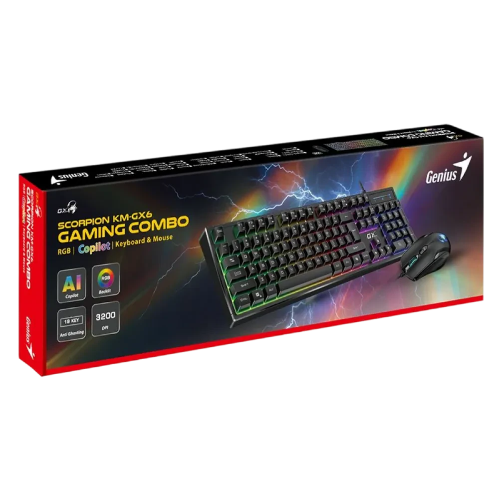 Set Tastatură + Mouse Genius Scorpion KM-GX6, Cu fir, Negru