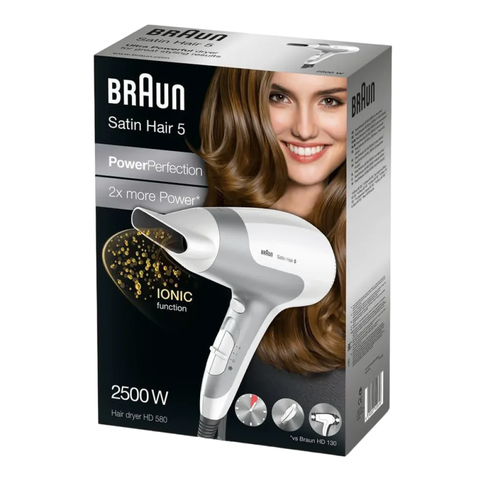 Uscător de păr BRAUN Satin Hair 5 PowerPerfection, 2500 W, Alb